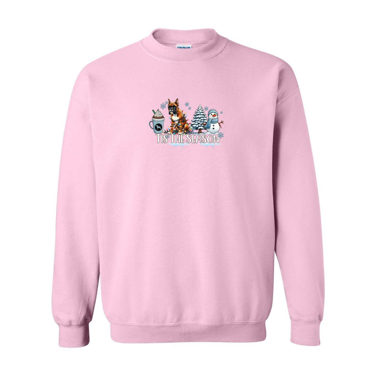 Boxer Tis The Season Winter Heavy Blend Crewneck Sweatshirt - WagALotBowWow