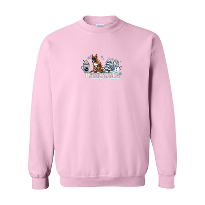Boxer Tis The Season Winter Heavy Blend Crewneck Sweatshirt - WagALotBowWow