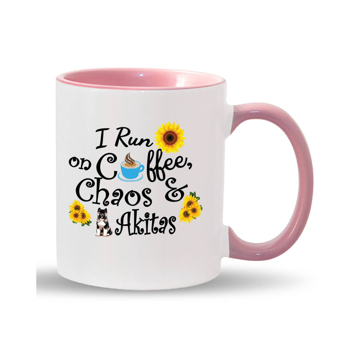 Chaos Akita Sunflower Mug 11oz - WagALotBowWow
