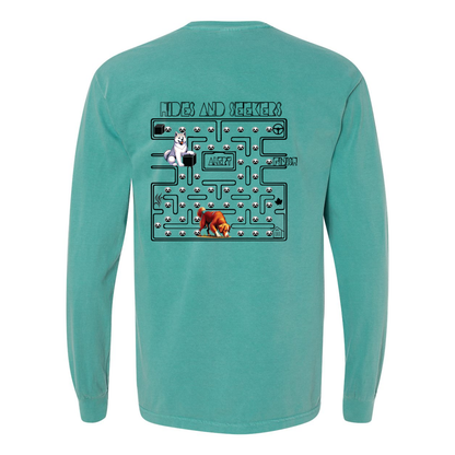 River Maze Scent Garment Dyed Heavyweight Ringspun Long Sleeve T-Shirt - WagALotBowWow