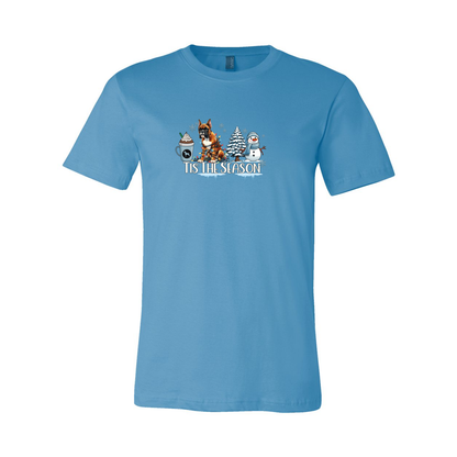 Boxer Tis The Season Winter Unisex Short Sleeve Jersey Tee - WagALotBowWow