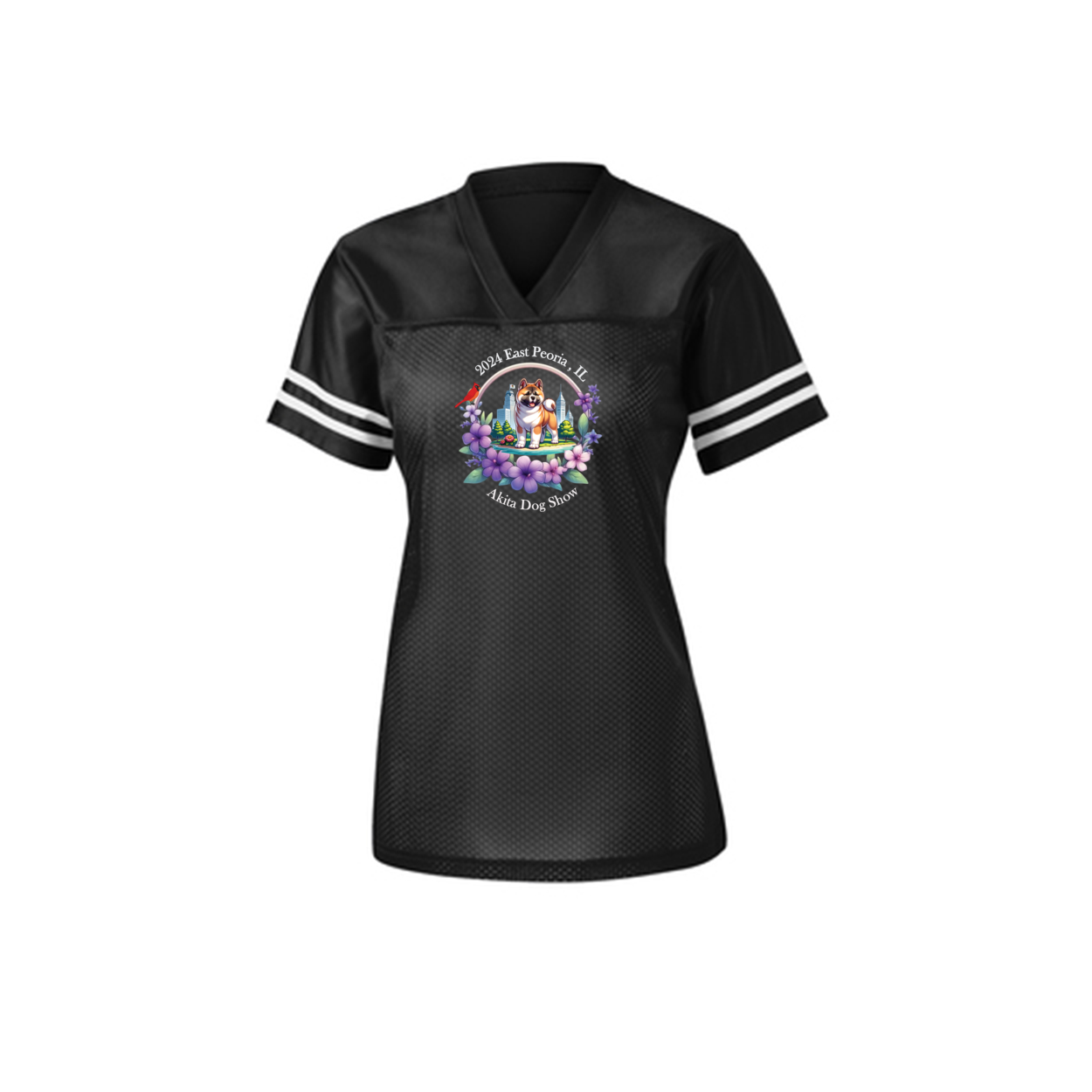 IL Akita Sport-Tek Ladies Front Only - WagALotBowWow