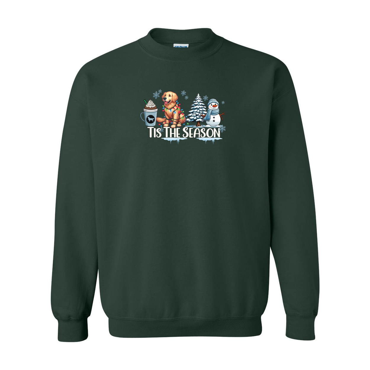 Golden Tis The Season Winter Heavy Blend Crewneck Sweatshirt - WagALotBowWow