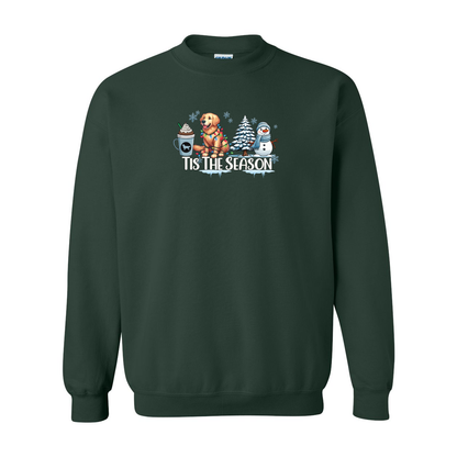 Golden Tis The Season Winter Heavy Blend Crewneck Sweatshirt - WagALotBowWow