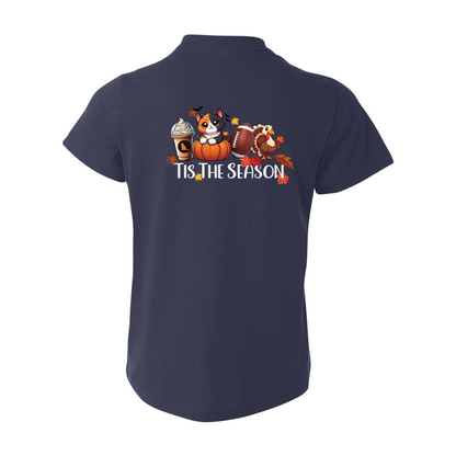 Calico Cat Tis The Season Fall Front/Back - WagALotBowWow