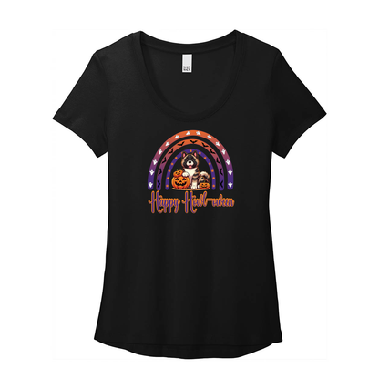 Akita Howl-oween Scoop Neck Tee - WagALotBowWow