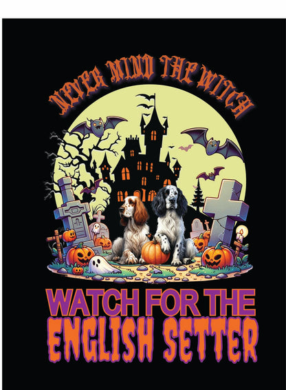 Halloween English Setter Breed Linen Garden Flags – 12x18