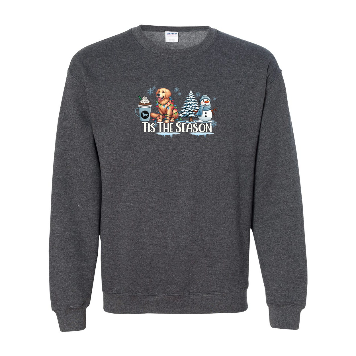 Golden Tis The Season Winter Heavy Blend Crewneck Sweatshirt - WagALotBowWow