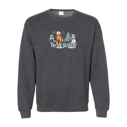 Golden Tis The Season Winter Heavy Blend Crewneck Sweatshirt - WagALotBowWow