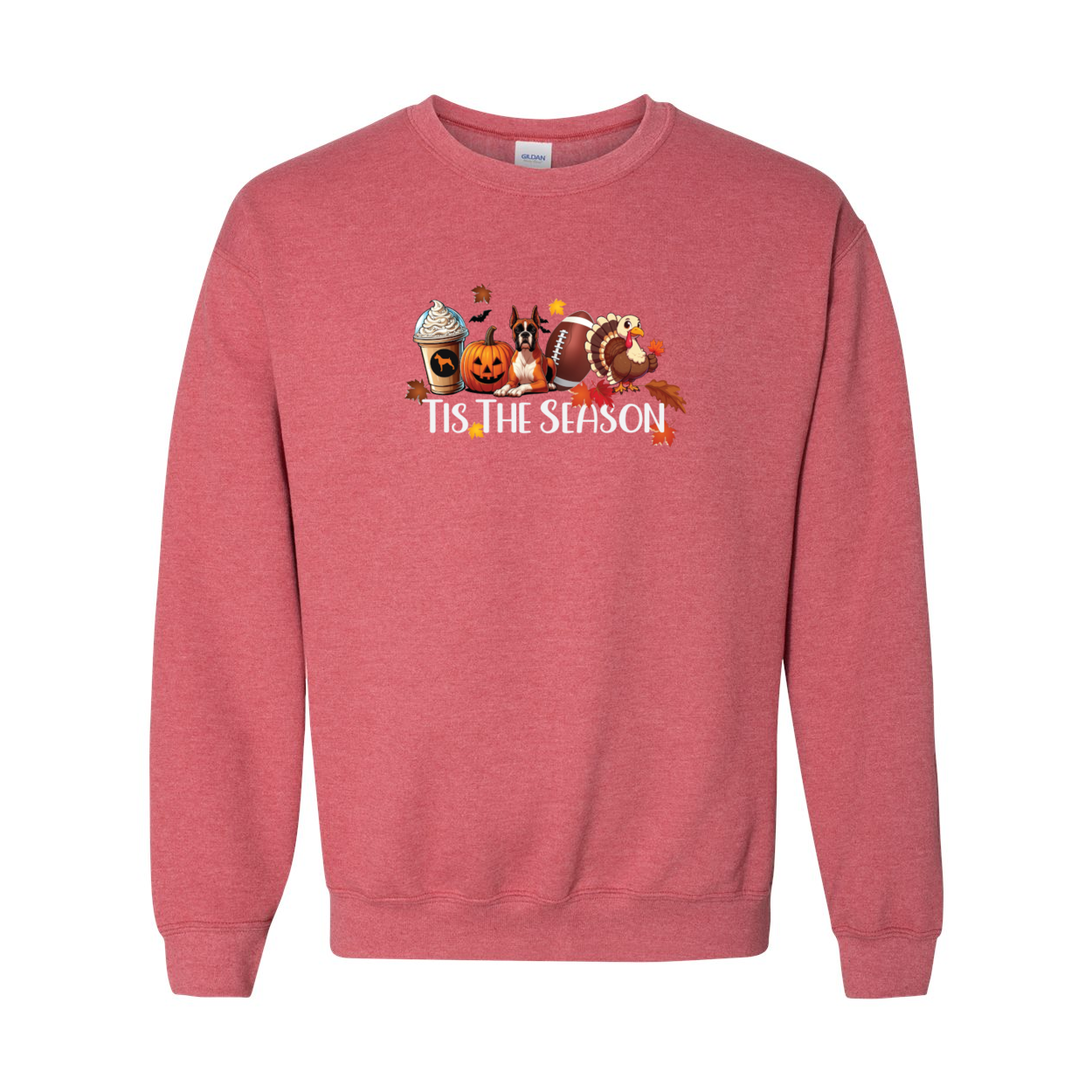 Boxer Tis The Season Turkey Heavy Blend Crewneck Sweatshirt - WagALotBowWow