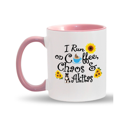 Chaos Akita Sunflower Mug 11oz - WagALotBowWow