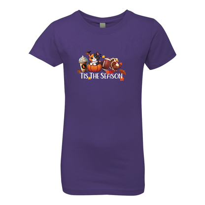 Calico Cat Tis The Season Fall Girls' The Princess Tee - WagALotBowWow