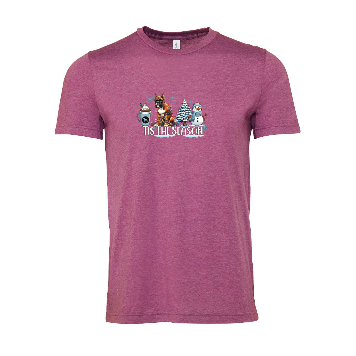 Boxer Tis The Season Winter Unisex Short Sleeve Jersey Tee - WagALotBowWow