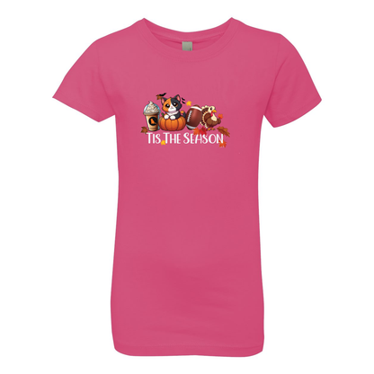 Calico Cat Tis The Season Fall Girls' The Princess Tee - WagALotBowWow
