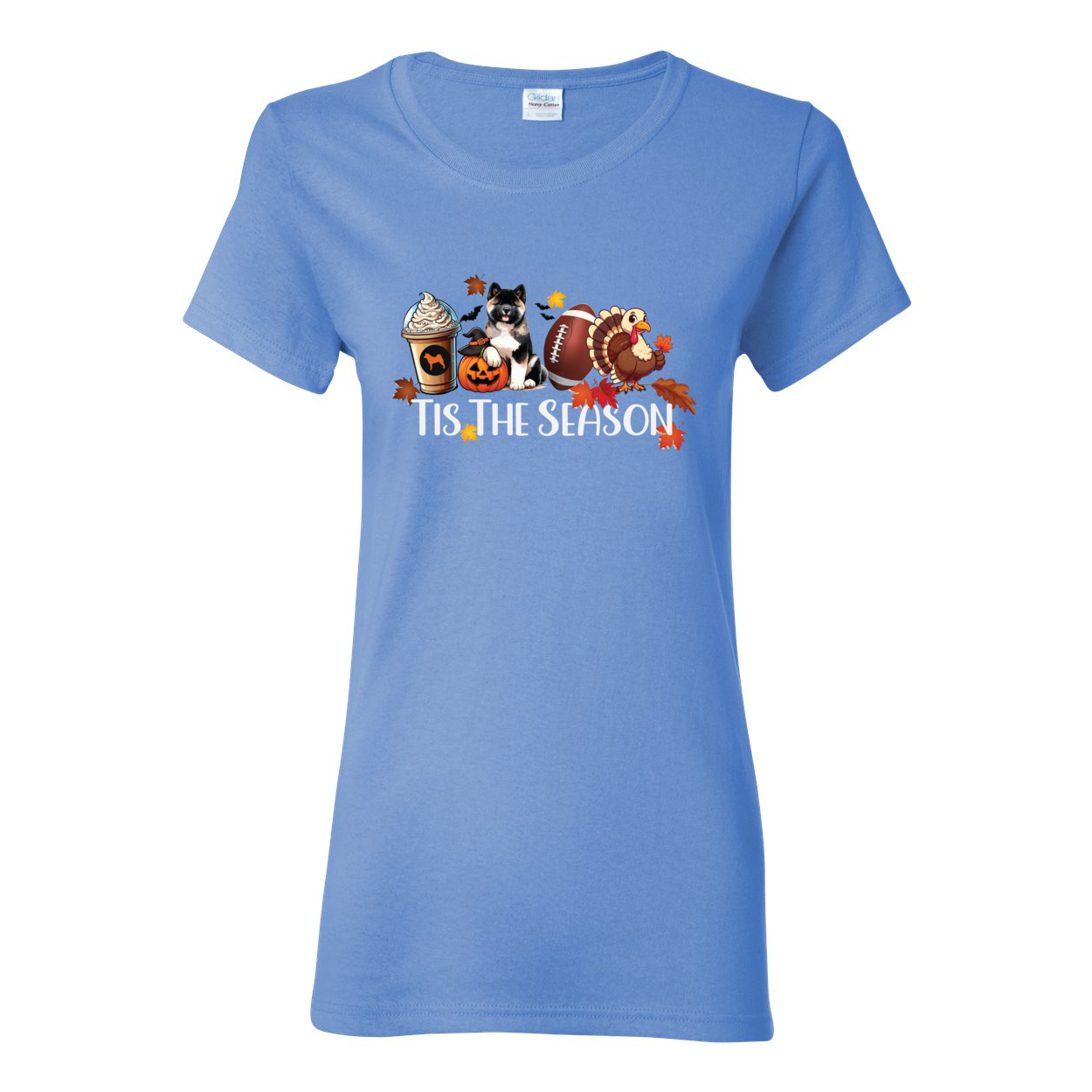 Tis The Season Akita Turkey Heavy Cotton Women's Short Sleeve T-Shirt - WagALotBowWow