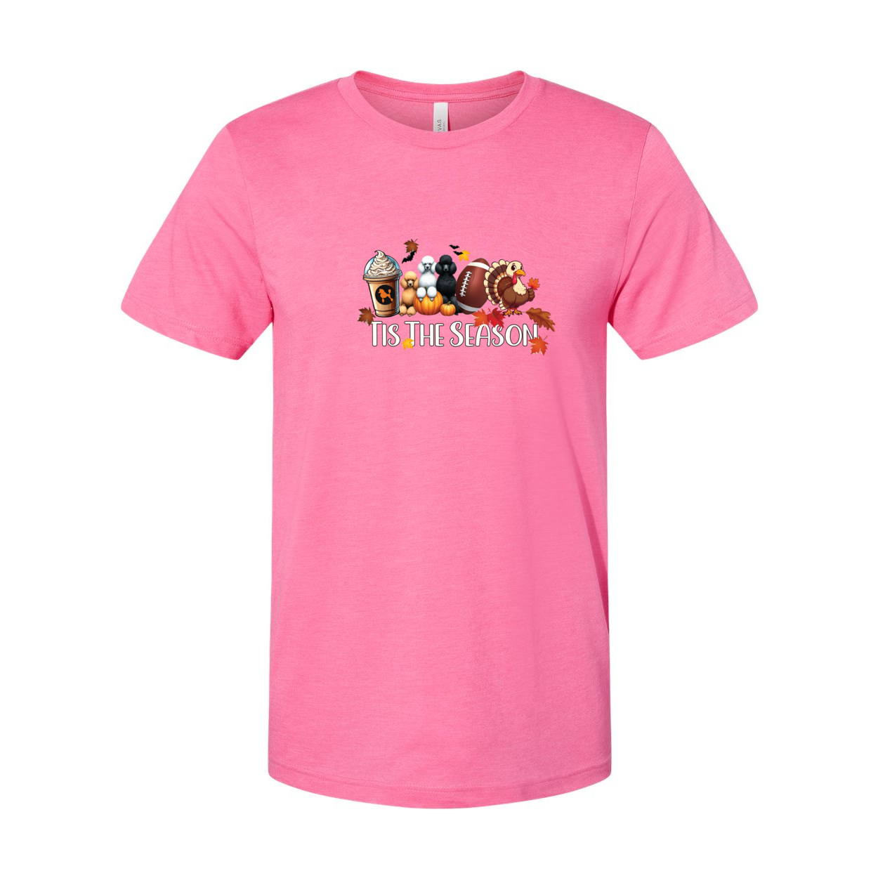 Poodle Tis The Season Fall Unisex Short Sleeve Jersey Tee - WagALotBowWow