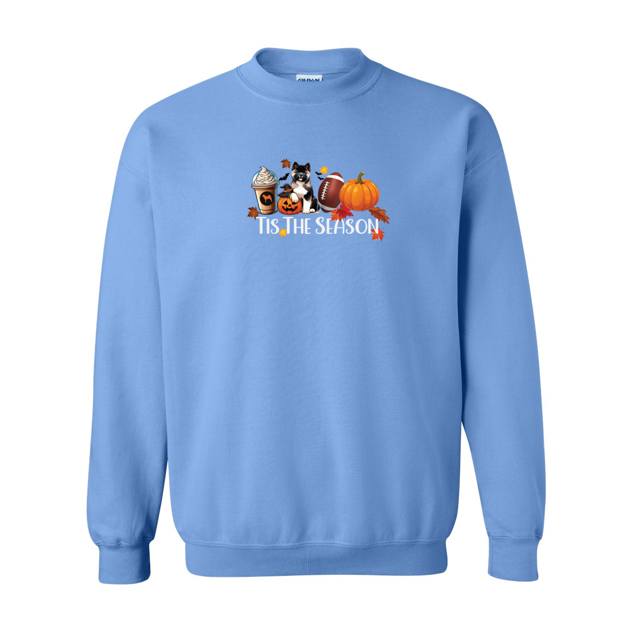 Akita Tis The Season Pumpkin Gildan Sweatshirt - WagALotBowWow