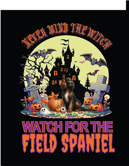 Halloween Field Spaniel Breed Linen Garden Flags – 12x18