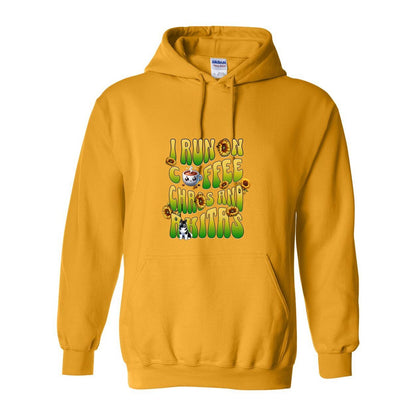 Coffee Chaos & Akita Green Yelllow Heavy Blend Hooded Sweatshirt - WagALotBowWow