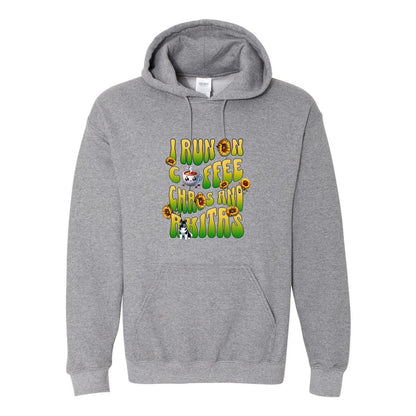 Coffee Chaos & Akita Green Yelllow Heavy Blend Hooded Sweatshirt - WagALotBowWow