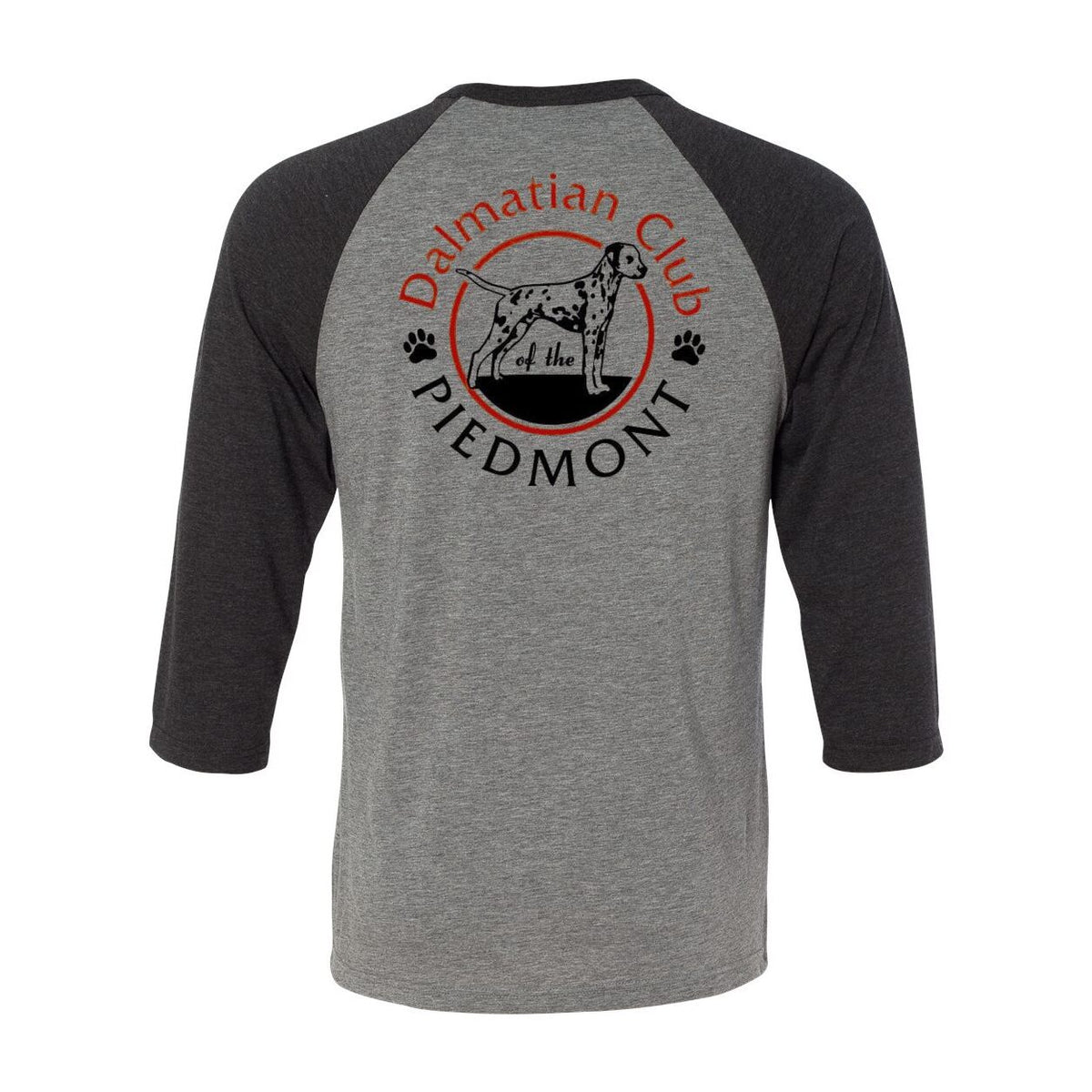 Dal Club Red black Front Back Unisex Three-Quarter Sleeve Baseball T-Shirt