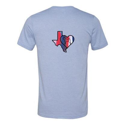 Texas Heart Akita Front/Back Unisex Short Sleeve Jersey Tee - WagALotBowWow