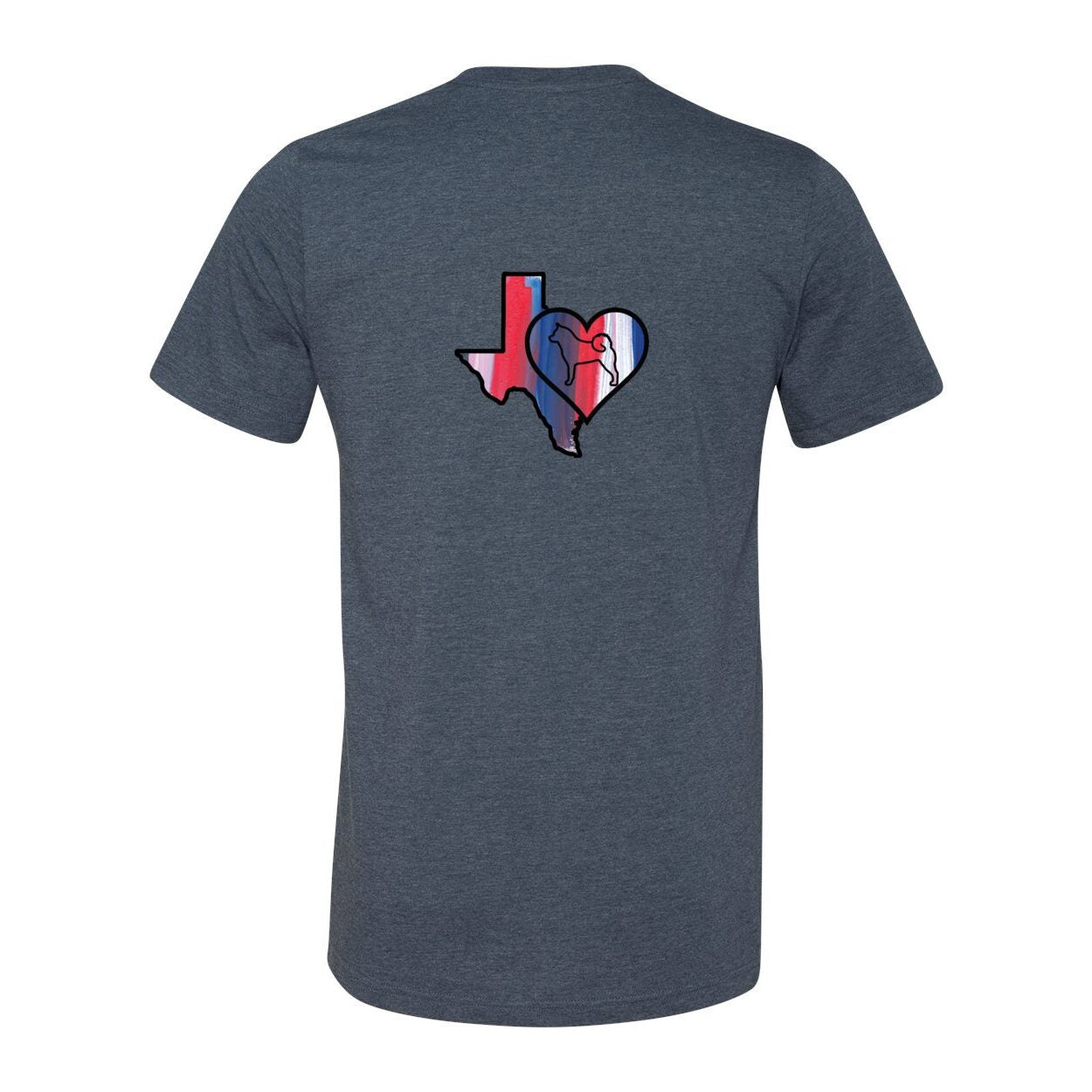 Texas Heart Akita Front/Back Unisex Short Sleeve Jersey Tee - WagALotBowWow