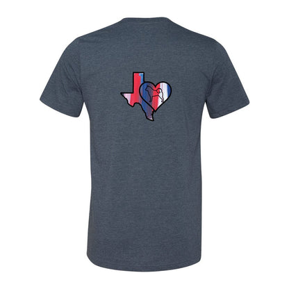 Texas Heart Akita Front/Back Unisex Short Sleeve Jersey Tee - WagALotBowWow