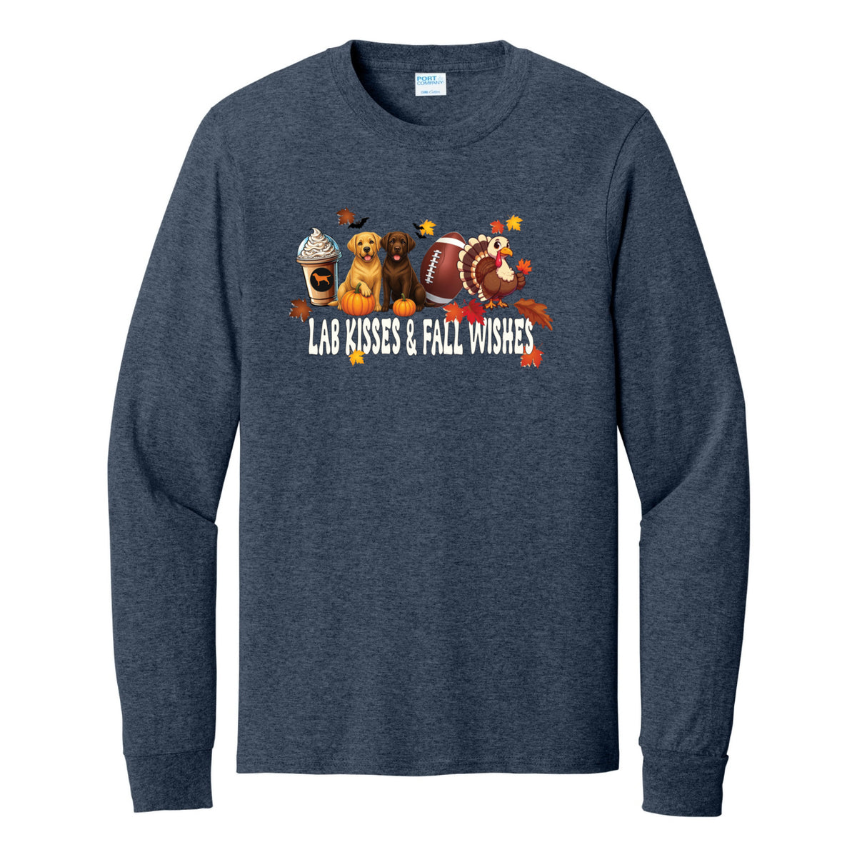 Lab Fall Wishes Port & Co™ PC54LS Long Sleeve Core Cotton Tee