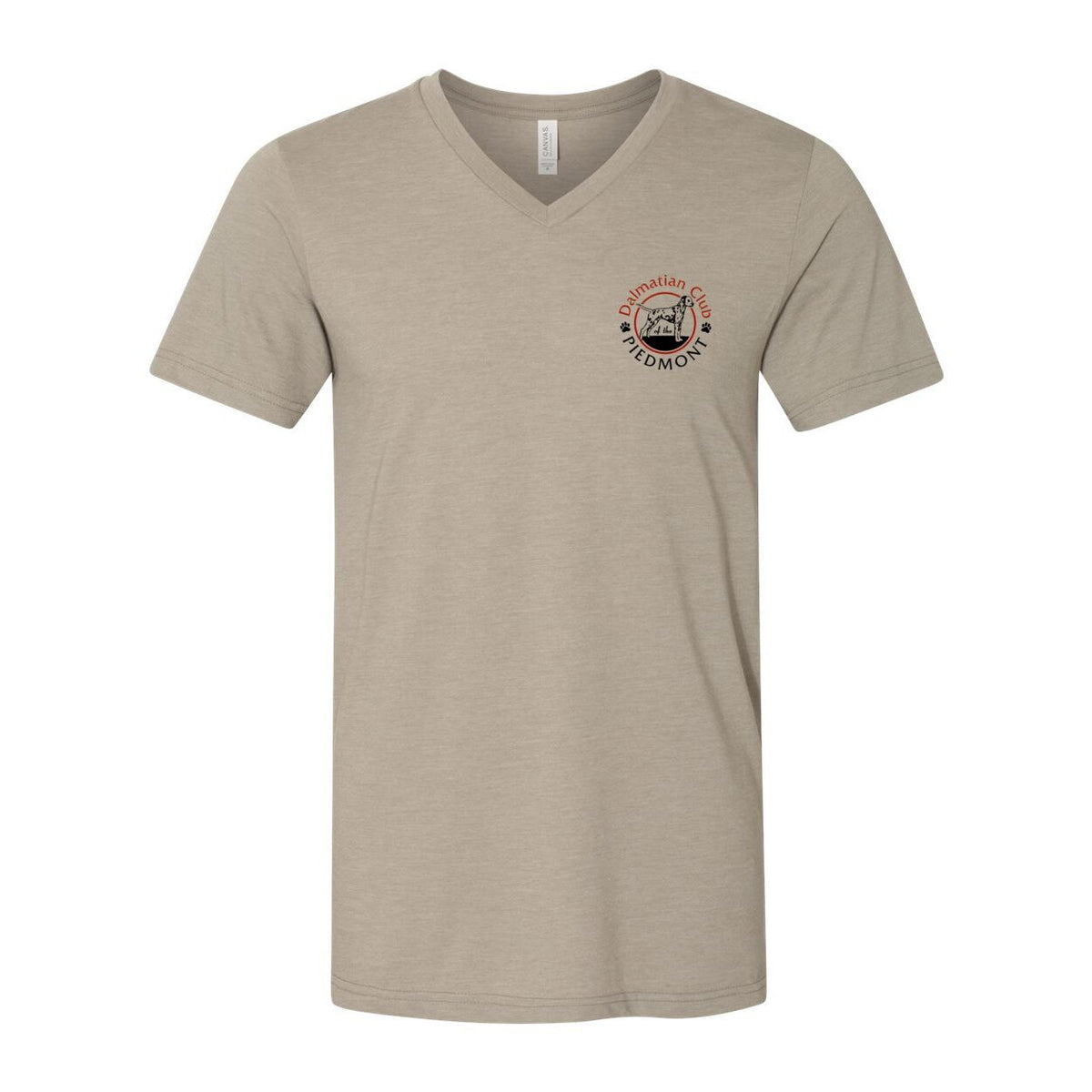 Dalmatian Club Red Black Unisex Short Sleeve V-Neck Jersey Tee
