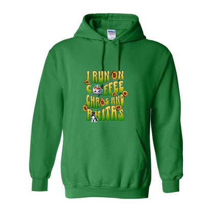 Coffee Chaos & Akita Green Yelllow Heavy Blend Hooded Sweatshirt - WagALotBowWow
