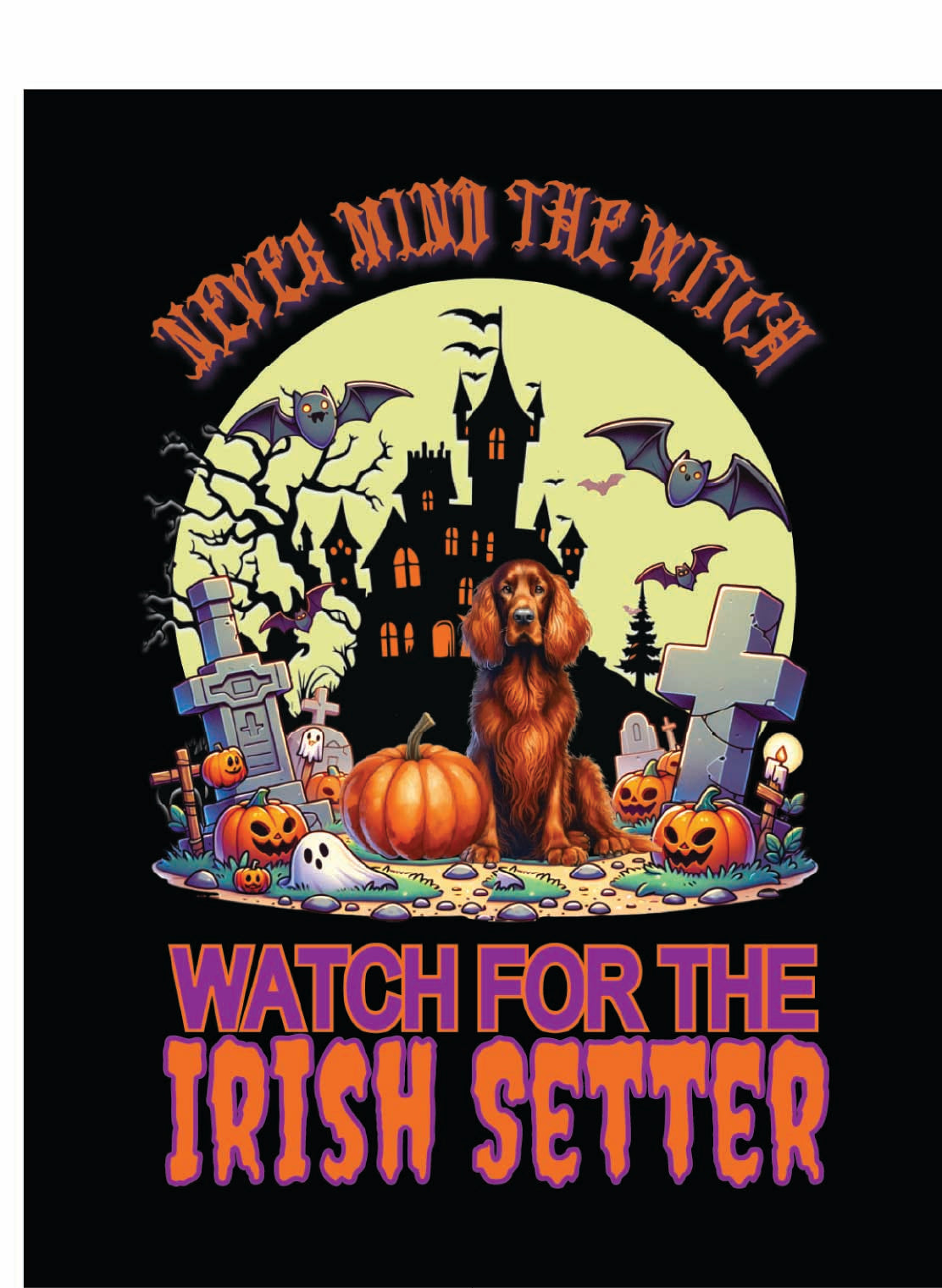 Halloween Irish Setter Breed Linen Garden Flags – 12x18