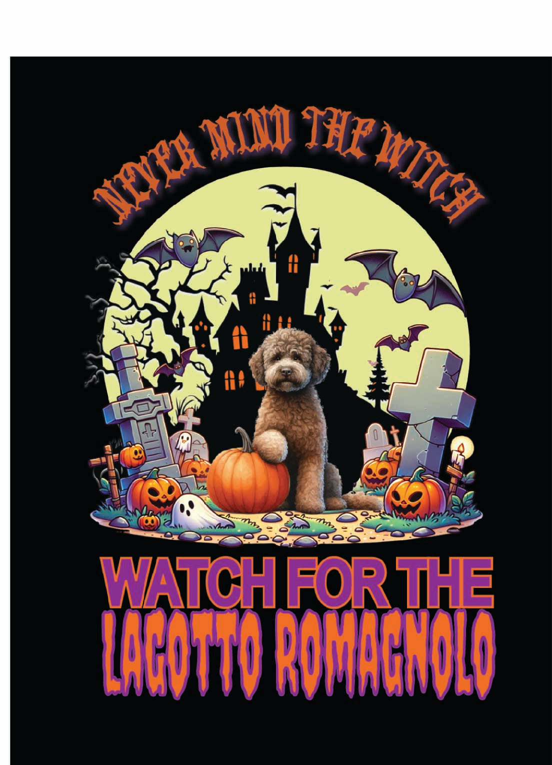 Halloween Lagotto Romagnolo Breed Linen Garden Flags – 12x18