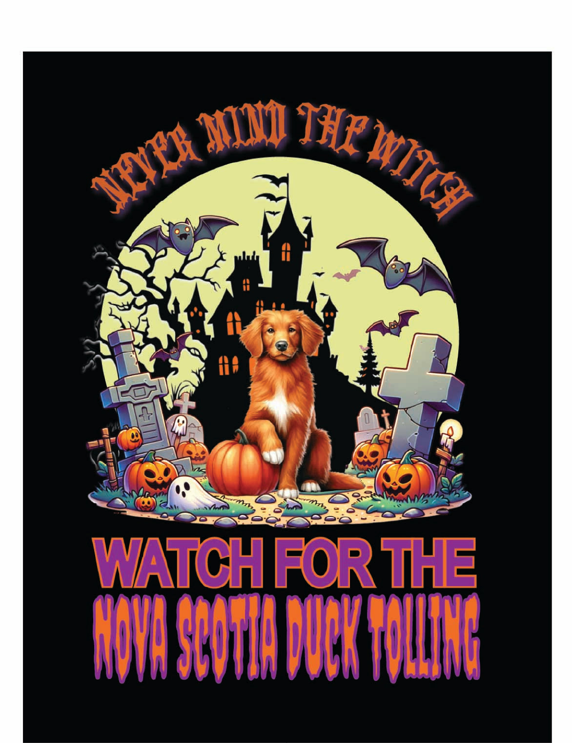 HalloweenNova Scotia Duck Tolling Breed Linen Garden Flags – 12x18