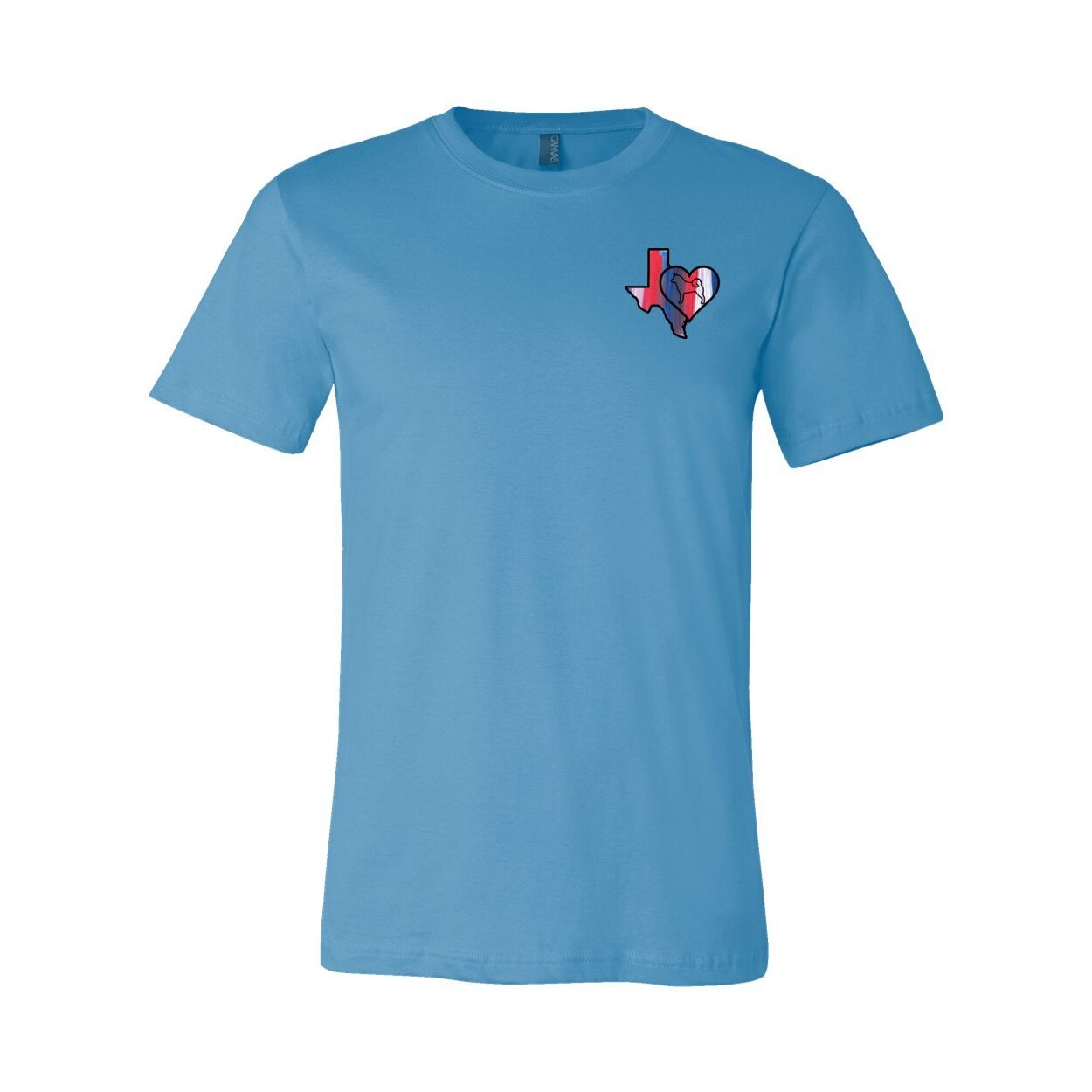 Texas Heart Akita Front/Back Unisex Short Sleeve Jersey Tee - WagALotBowWow