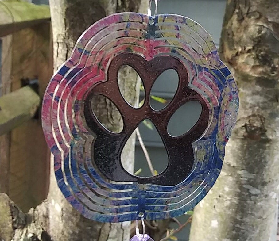 Mini Bone/Paw Wind Spinner with Jewels - WagALotBowWow