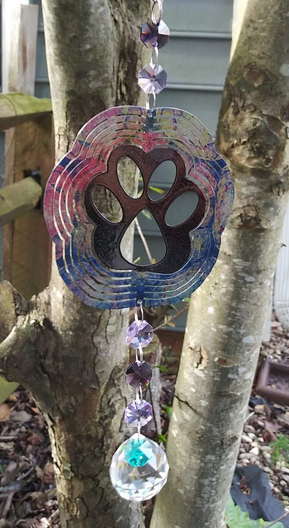 Mini Bone/Paw Wind Spinner with Jewels - WagALotBowWow