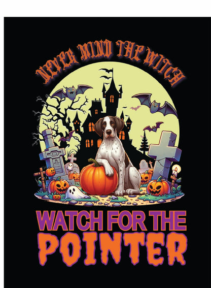 Halloween Pointer Breed Linen Garden Flags – 12x18