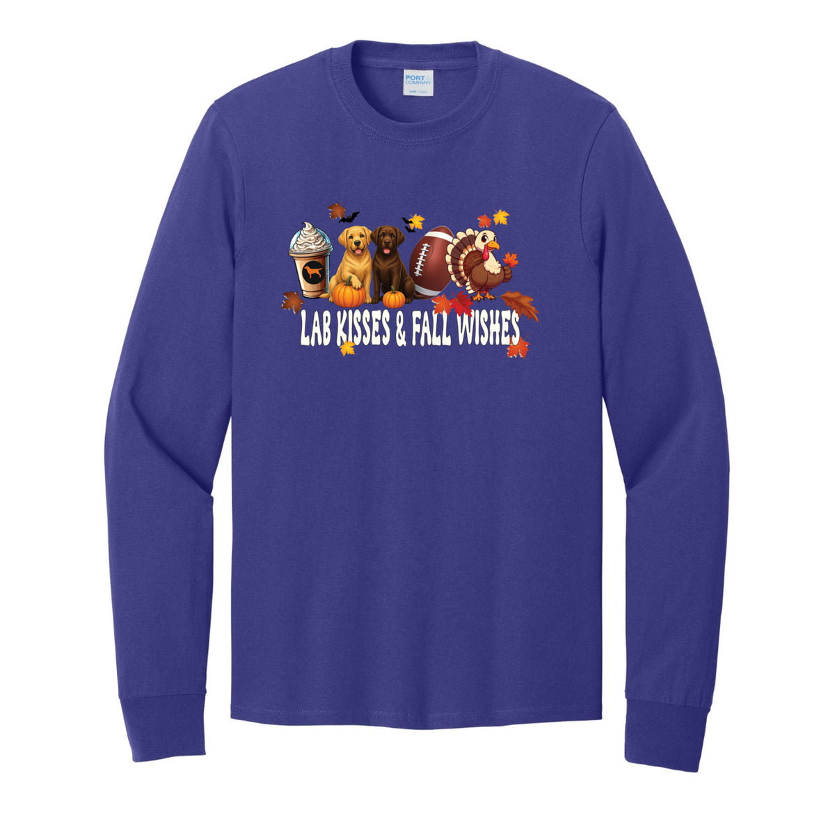 Lab Fall Wishes Port & Co™ PC54LS Long Sleeve Core Cotton Tee