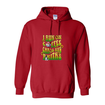 Coffee Chaos & Akita Green Yelllow Heavy Blend Hooded Sweatshirt - WagALotBowWow
