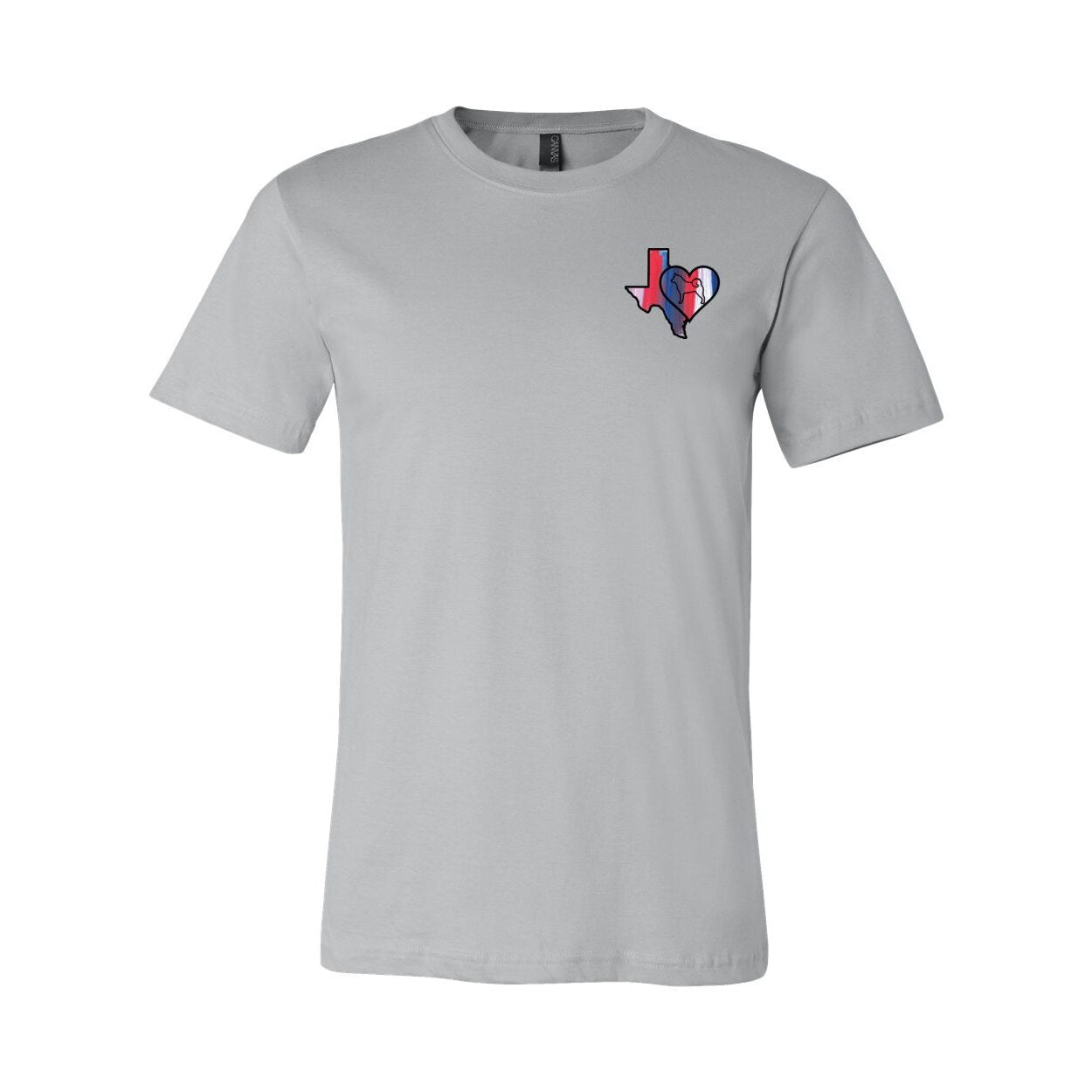 Texas Heart Akita Front/Back Unisex Short Sleeve Jersey Tee - WagALotBowWow