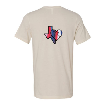 Texas Heart Akita Front/Back Unisex Short Sleeve Jersey Tee - WagALotBowWow