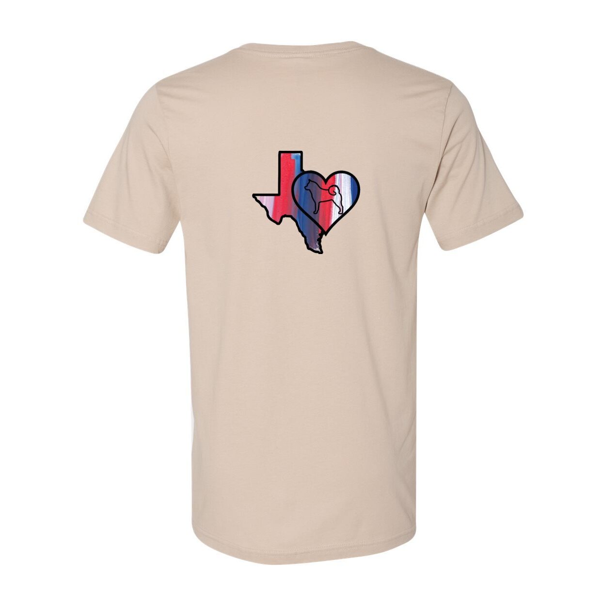 Texas Heart Akita Front/Back Unisex Short Sleeve Jersey Tee - WagALotBowWow