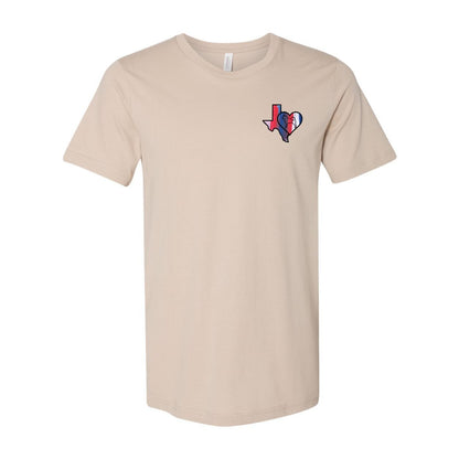 Texas Heart Akita Front/Back Unisex Short Sleeve Jersey Tee - WagALotBowWow