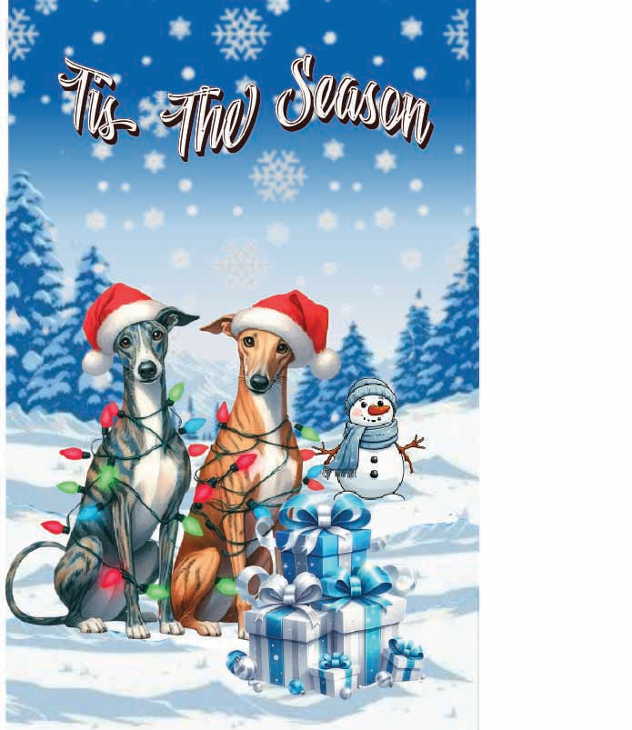 ’Tis The Season winter whippet garden flag 12x18 in yard