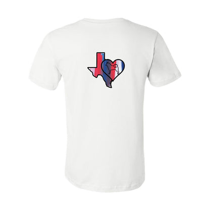 Texas Heart Akita Front/Back Unisex Short Sleeve Jersey Tee - WagALotBowWow