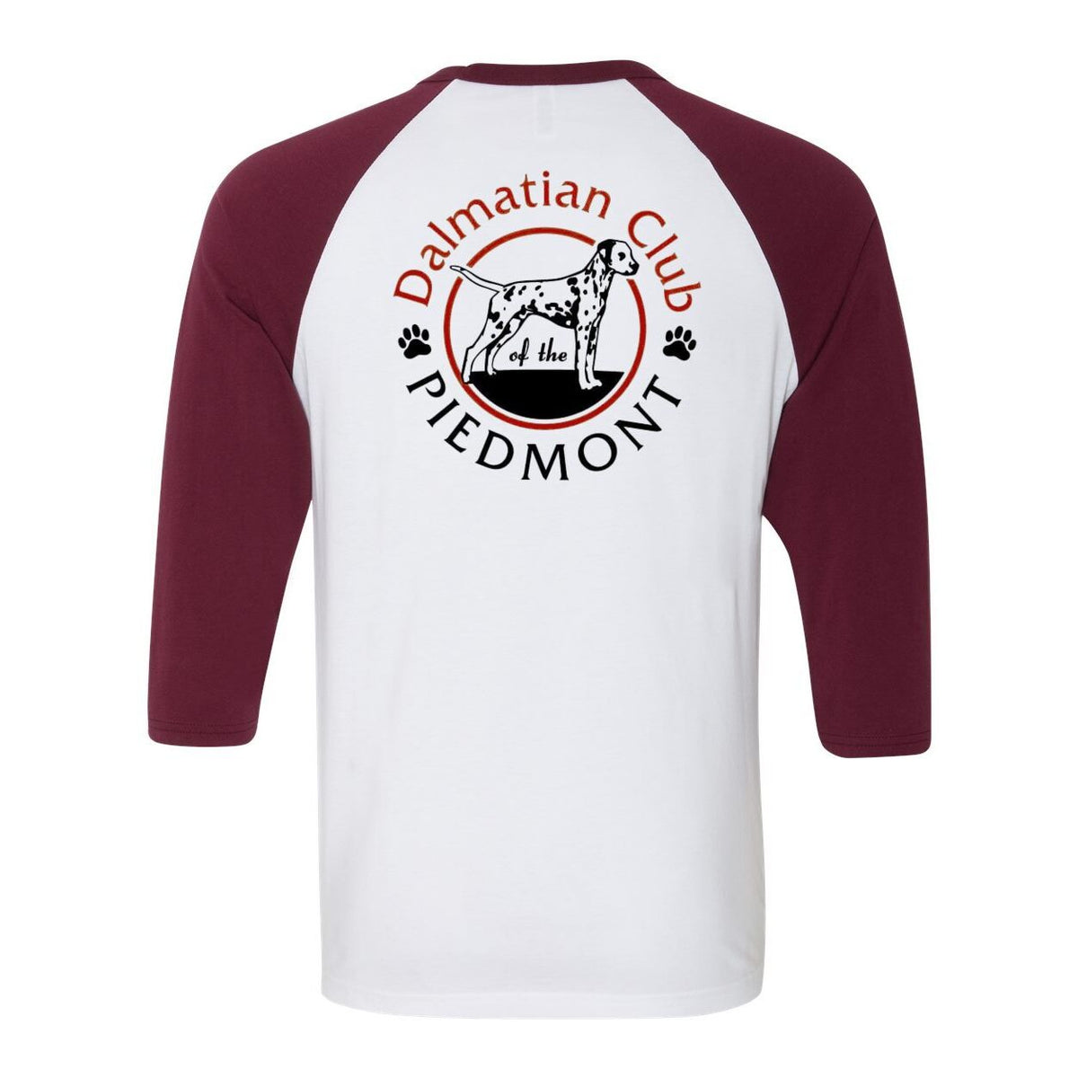 Dal Club Red black Front Back Unisex Three-Quarter Sleeve Baseball T-Shirt