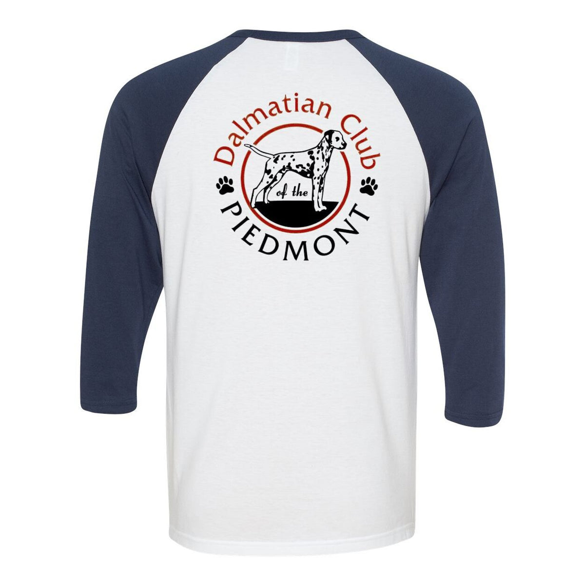 Dal Club Red black Front Back Unisex Three-Quarter Sleeve Baseball T-Shirt