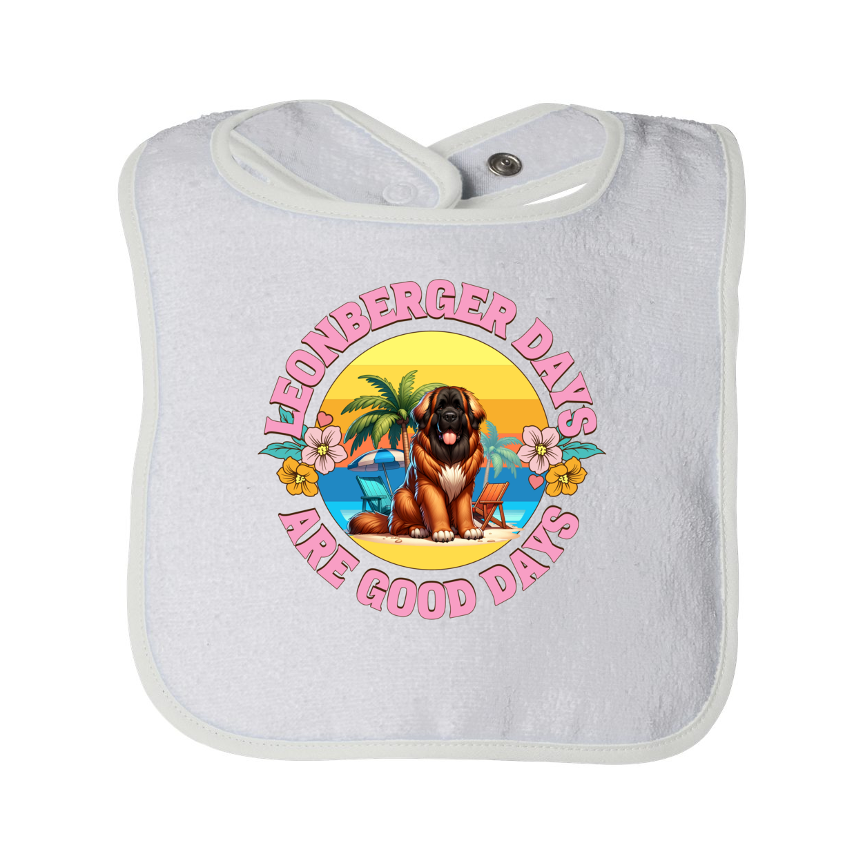 Infant Contrast Trim Terry Bib - WagALotBowWow