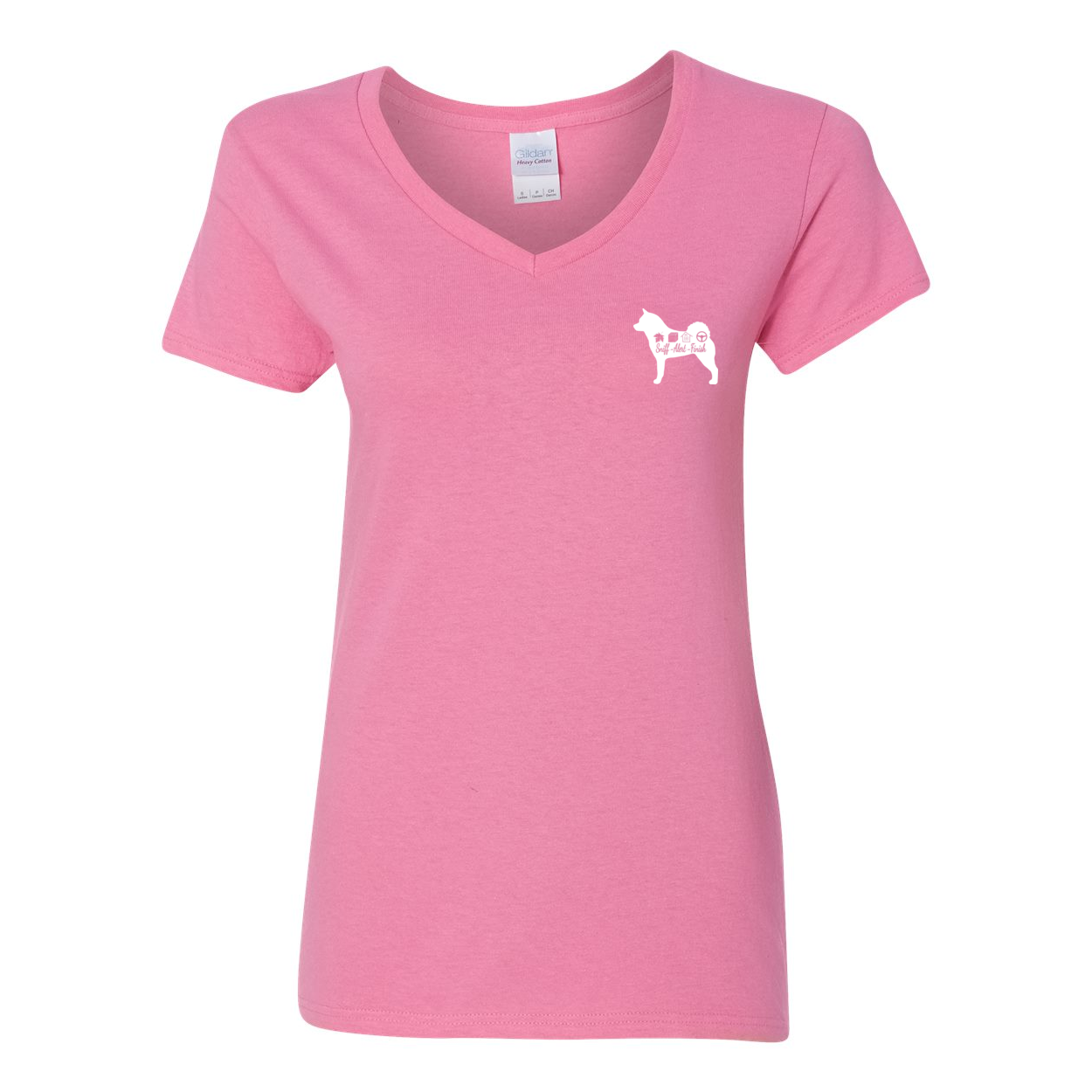 Akita Scent F/B Women's V-Neck T-Shirt - WagALotBowWow
